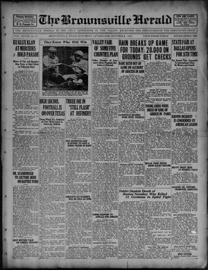 The Brownsville Herald (Brownsville, Tex.), Vol. 28, No. 71, Ed. 1 Saturday, October 8, 1921