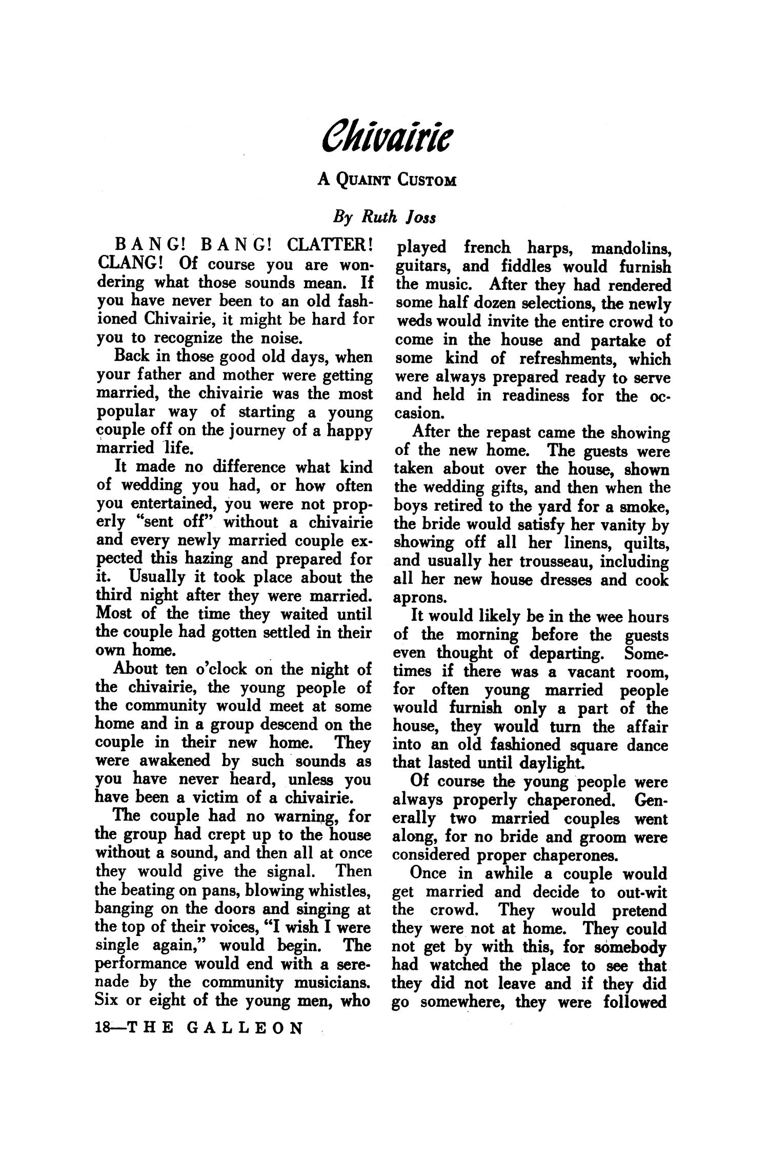 The Galleon, Volume 18, Number 2, March 1942
                                                
                                                    18
                                                