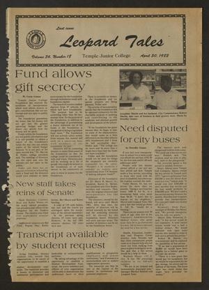 Primary view of object titled 'Leopard Tales (Temple, Tex.), Vol. 36, No. 18, Ed. 1 Friday, April 30, 1982'.