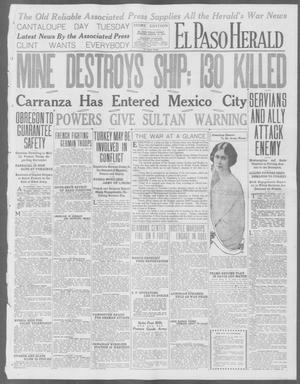 Primary view of object titled 'El Paso Herald (El Paso, Tex.), Ed. 1, Friday, August 14, 1914'.