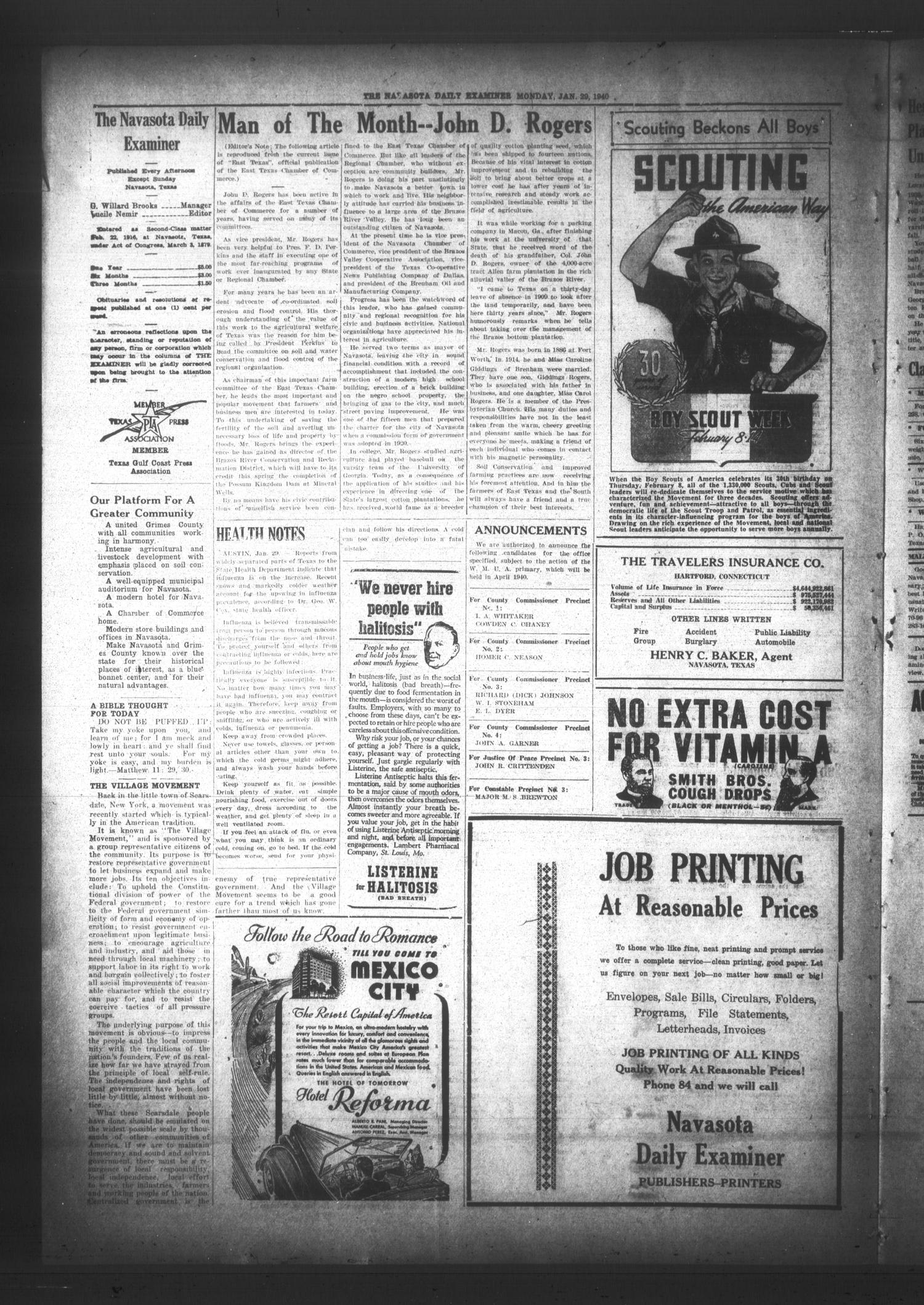 Navasota Daily Examiner (Navasota, Tex.), Vol. 45, No. 283, Ed. 1 Monday, January 29, 1940
                                                
                                                    [Sequence #]: 2 of 4
                                                