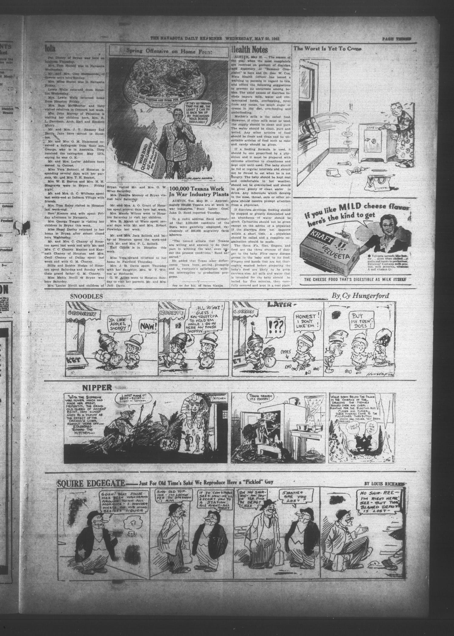 Navasota Daily Examiner (Navasota, Tex.), Vol. 47, No. 59, Ed. 1 Wednesday, May 20, 1942
                                                
                                                    [Sequence #]: 3 of 4
                                                