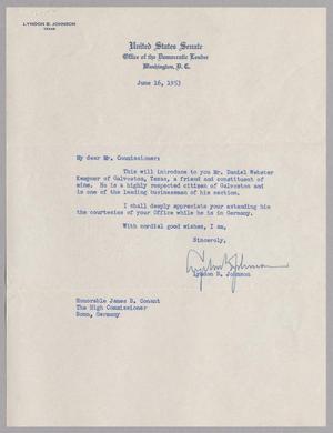[Letter from Lyndon B. Johnson to James B. Conant, June 16, 1953]