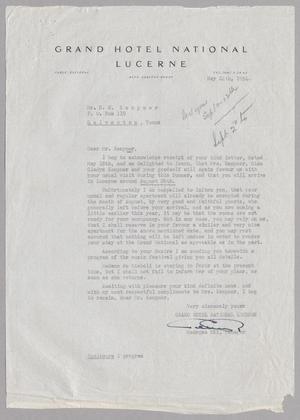 [Letter from Georges Rey to D. W. Kempner, May 24, 1954]