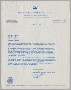 [Letter from Lee Guth to D. W. Kempner, July 16, 1954]