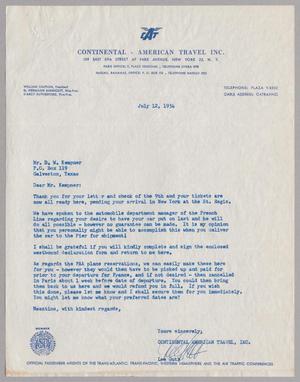 [Letter from Lee Guth to D. W. Kempner, July 12, 1954]