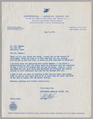 [Letter from Lee Guth to D. W. Kempner, July 8, 1954]
