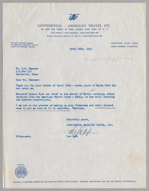 [Letter from Lee Guth to D. W. Kempner, April 22, 1954]