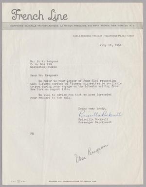 [Letter from Priscilla Rockwell to D. W. Kempner, July 15, 1954]