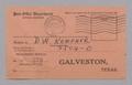 Primary view of [Return Receipt Card for D. W. Kempner, April 16, 1956]