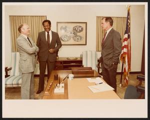 [Photograph of Lee Brown with George H. W. Bush]