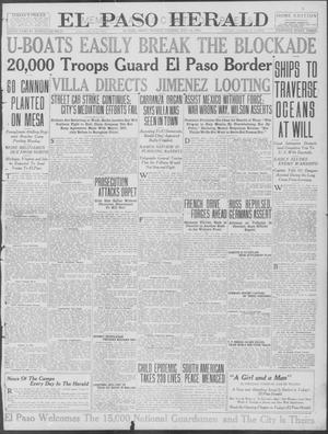 Primary view of object titled 'El Paso Herald (El Paso, Tex.), Ed. 1, Monday, July 10, 1916'.