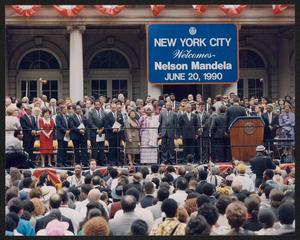 [Photograph of an Event Welcoming Nelson Mandela to New York City]