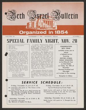 Primary view of object titled 'Beth Israel Bulletin, Volume 104, Number 8, November 1958'.