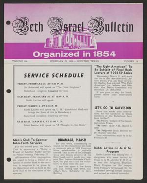 Primary view of object titled 'Beth Israel Bulletin, Volume 104, Number 15, February 1959'.