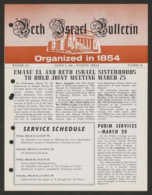 Primary view of object titled 'Beth Israel Bulletin, Volume 104, Number 16, March 1959'.