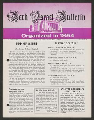 Primary view of object titled 'Beth Israel Bulletin, Volume 104, Number 19, April 1959'.