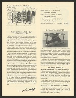 Congregation Beth Israel Bulletin, Volume 126, Number 12, August 1979