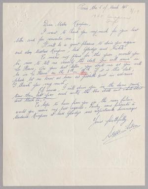 Primary view of object titled '[Letter from Sam Litvin to Daniel W. Kempner, March 5, 1955]'.