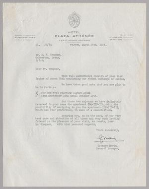 [Letter from Georges Marin to Daniel W. Kempner, March 29, 1955]