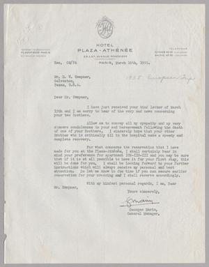 [Letter from Georges Marin to Daniel W. Kempner, March 19th, 1955]