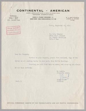 [Letter from Serge Eonnet to D. W. Kempner, September 28, 1955]