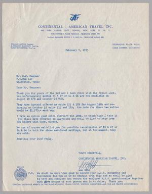 [Letter from Lee Guth to Daniel W. Kempner, February 9, 1955]