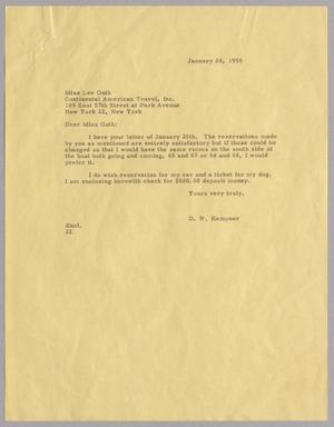 [Letter from D. W. Kempner to Lee Guth, January 24, 1955]