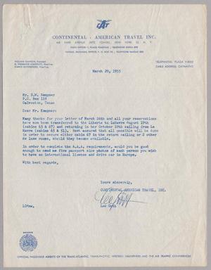 [Letter from Lee Guth to D. W. Kempner, March 29, 1955]