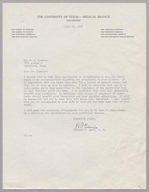[Letter from William C. Levin to D. W. Kempner, July 18, 1955]
