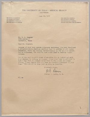 [Letter from William C. Levin to Daniel W. Kempner, June 30, 1955]