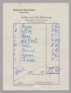 [Bill from Brenners Park Hotel, September, 1955]