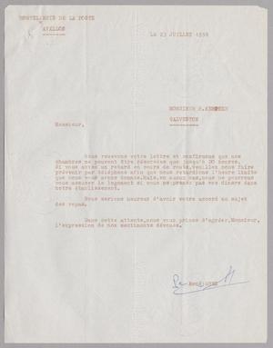 [Letter from René Hure to Harris Leon Kempner, July 23, 1956]