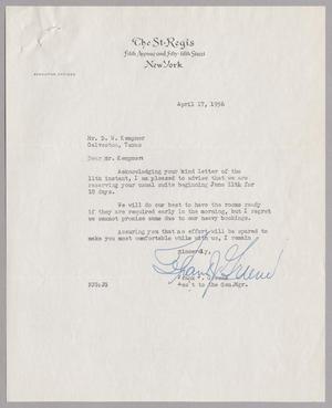 [Letter from Frank J. Greene to D. W. Kempner, April 17, 1956]