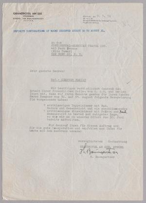 Primary view of object titled '[Letter from H. Baumgartner to Continental-American Travel, July 9, 1956]'.