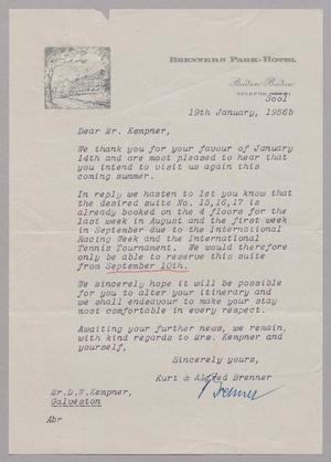 [Letter from Kurt and Alfred Brenner to D. W. Kempner, January 19, 1956]