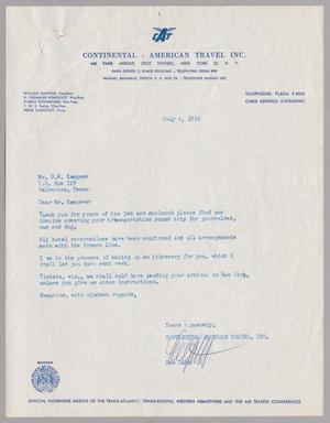 [Letter from Lee Guth to Daniel W. Kempner, July 6, 1956]