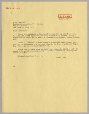 [Letter from Daniel W. Kempner to Lee Guth, July 3, 1956]