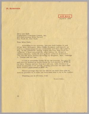 [Letter from Daniel W. Kempner to Lee Guth, April 5, 1956]