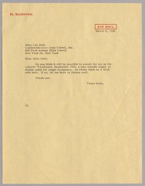 [Letter from Daniel W. Kempner to Lee Guth, March 9, 1956]