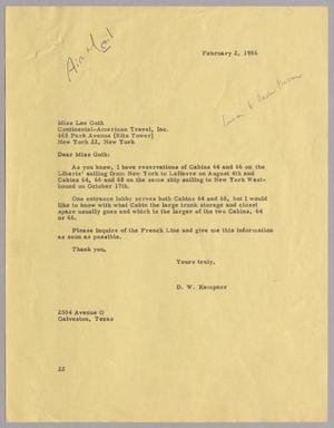 [Letter from Daniel W. Kempner to Lee Guth, February 2, 1956]