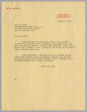 [Letter from Daniel W. Kempner to Lee Guth, January 9, 1956]