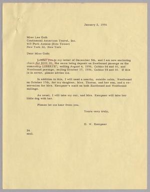 [Letter from D. W. Kempner to Lee Guth, January 2, 1956]