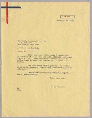 [Letter from D. W. Kempner to Lee Guth, November 15, 1955]