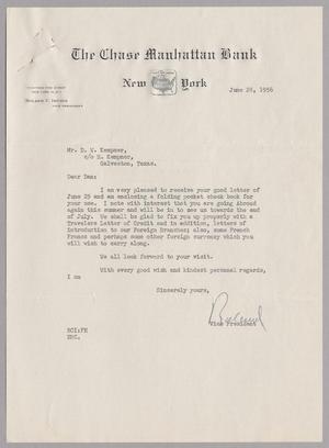 [Letter from Roland C. Irvine to Mr. D. W. Kempner, June 28, 1956]