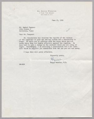 [Letter from Bruce Webster to Daniel Kempner, June 21, 1956]