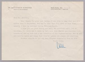 [Letter from Dietrich Schlüter to Daniel W. Kempner, April 14, 1956]
