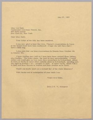 [Letter from Jeane Kempner to Lee Guth, May 27, 1957]