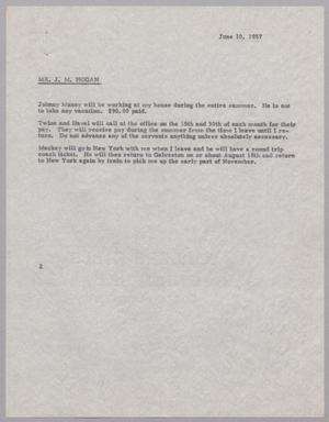 [Memorandum from Jeane Kempner to Mr. J. M. Hogan, July 10, 1956]