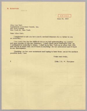 [Letter from Jeane Kempner to Lee Guth, June 15, 1957]
